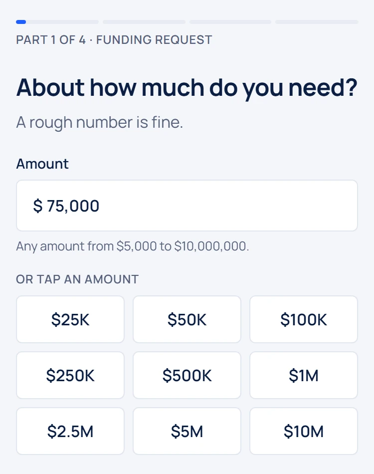 The first eligibility question: about how much do you need